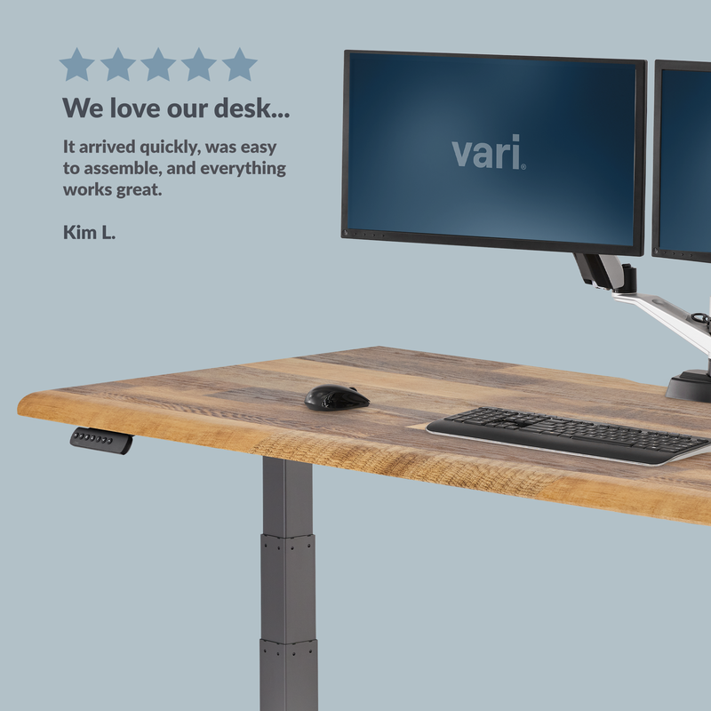 Kim L quoted we love our desk, it arrived quickly, was easy to assemble and everything works great image number null